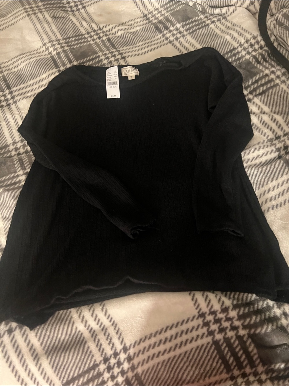 PacSun Black Long Sleeve Ribbed Top